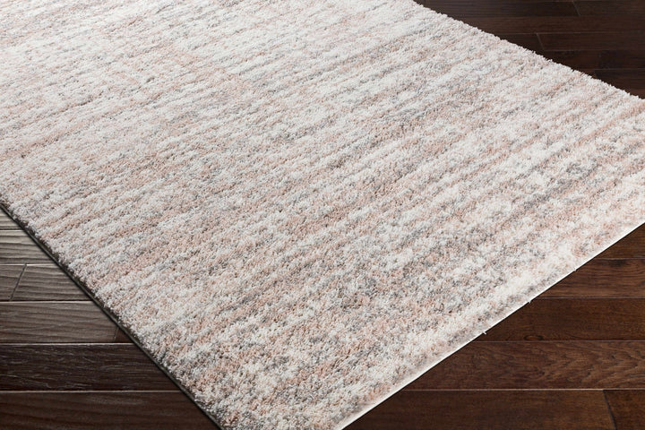 Modern Abstract Ivory, Peach and Gray Contemporary Plush pile area rug - The Rug Decor