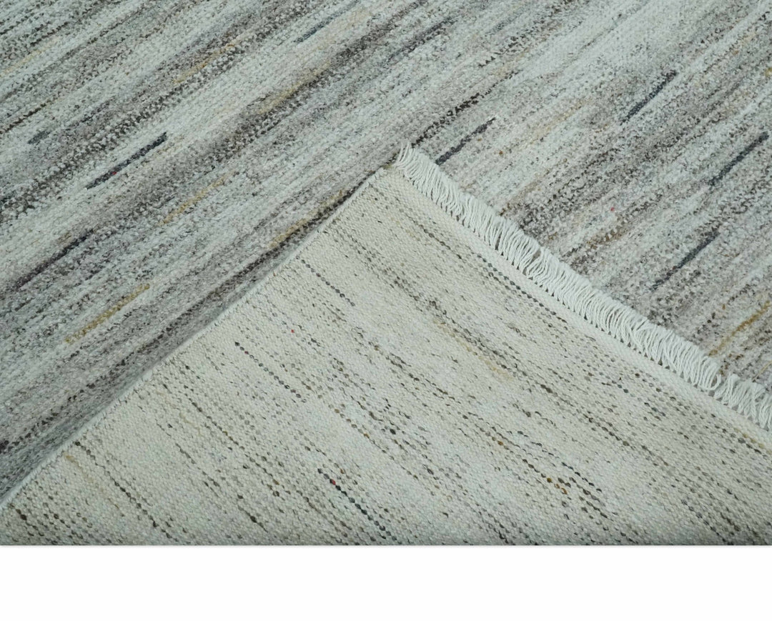 Modern Abstract Silver, Gray and Charcoal Dari 5x8 Pet yarn Area Rug - The Rug Decor