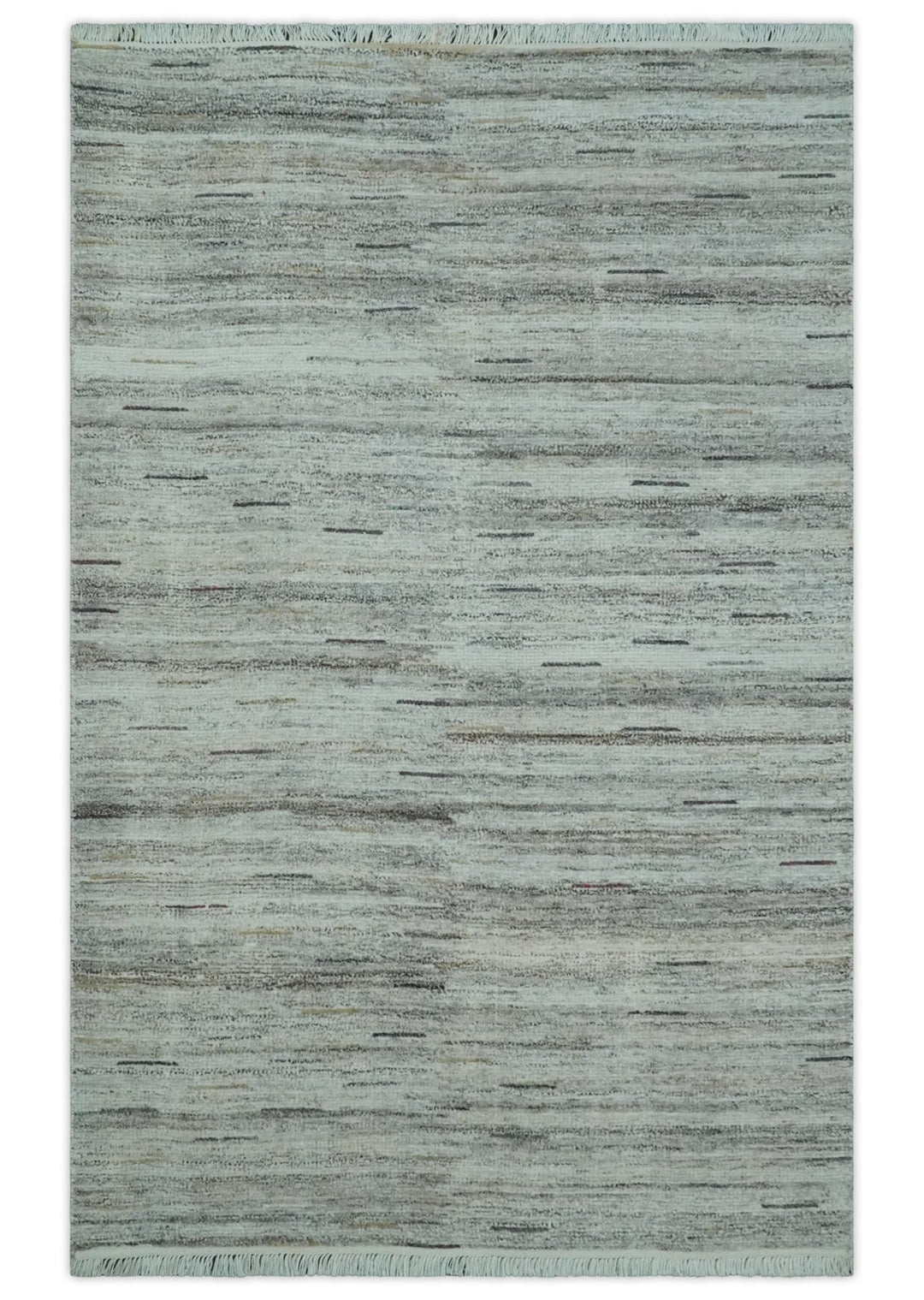 Modern Abstract Silver, Gray and Charcoal Dari 5x8 Pet yarn Area Rug - The Rug Decor