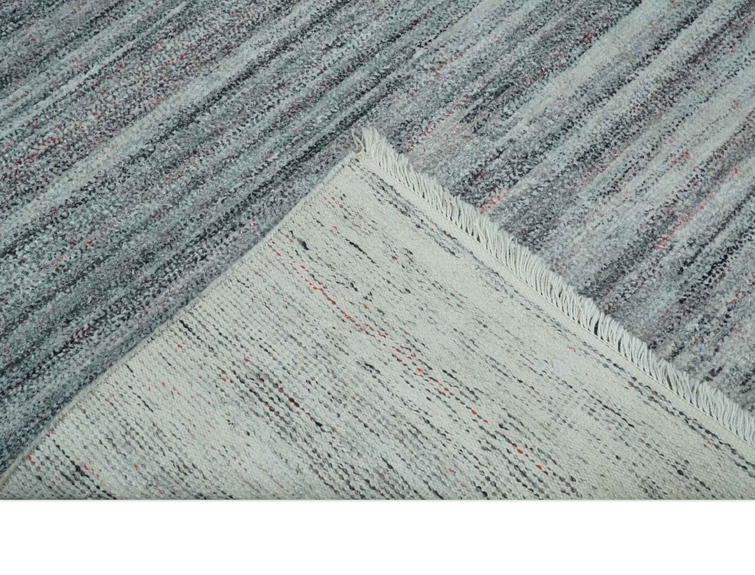 Modern Abstract Silver, Gray, Charcoal and Brown Dari 5x8 Pet yarn Area Rug - The Rug Decor