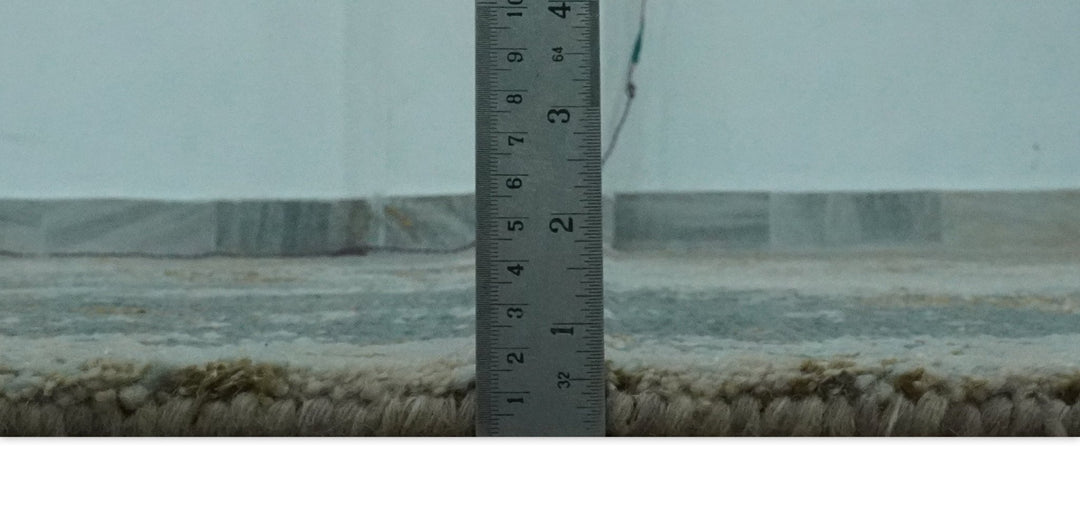 Modern Abstract Silver, Gray, Olive and Tan Hand Knotted 5x8 wool Area Rug - The Rug Decor