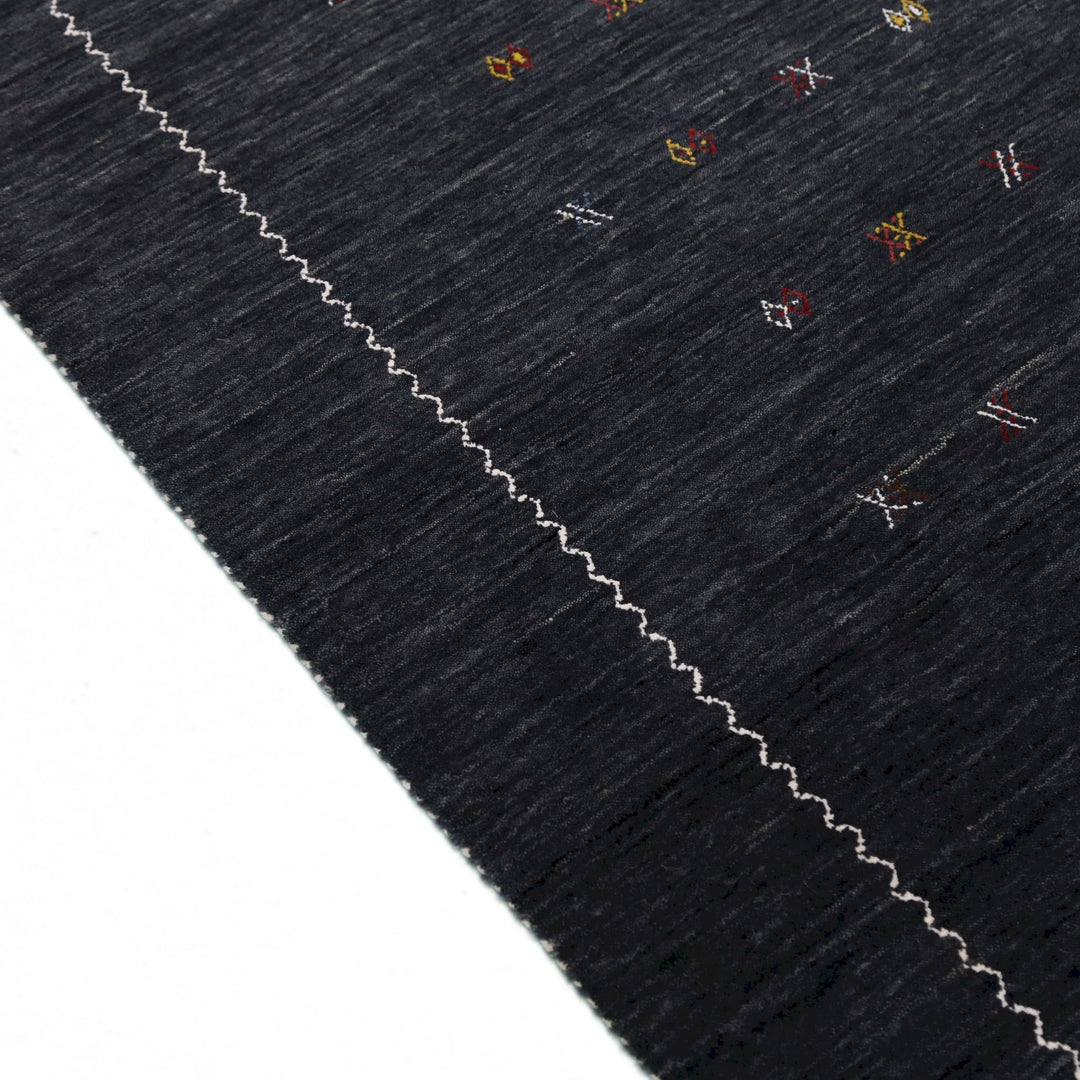 Modern Charcoal And White Hand Loomed Wool Area Rug - The Rug Decor