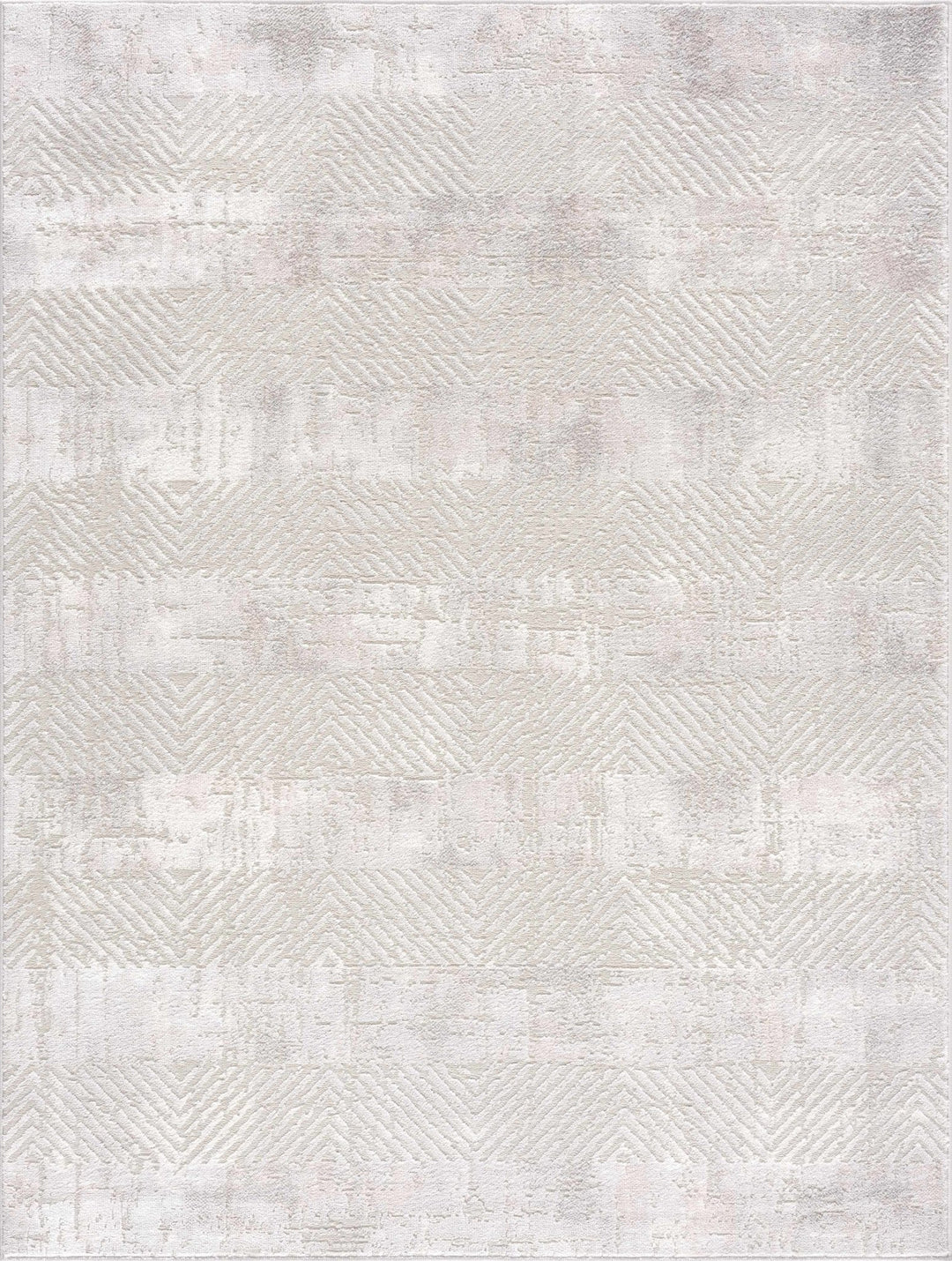 Modern Chevron Pattern Ivory, Beige and Pink Area Rug - The Rug Decor