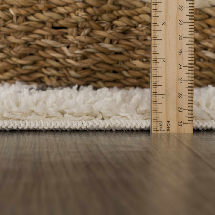 Modern Contemporary Beige and Charcoal Tribal Trellis Plush Pile Area Rug - The Rug Decor