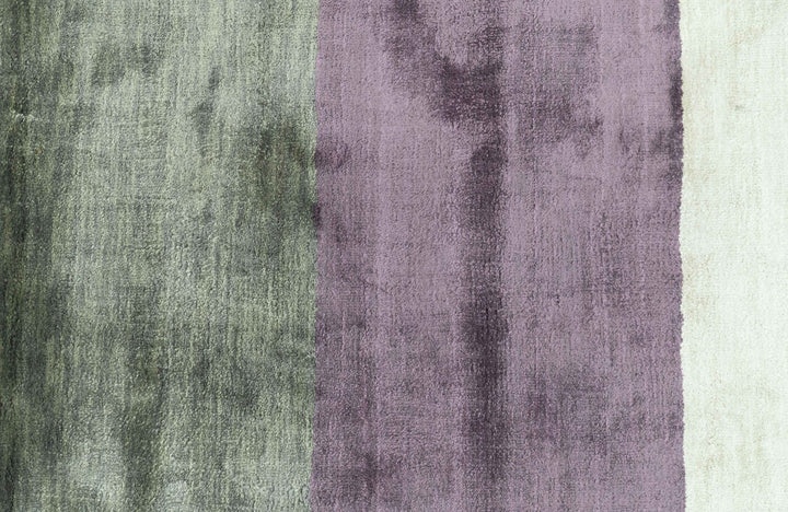 Modern design Ivory, Green and Blue 2x5 Hand Knotted Wool Area Rug - The Rug Decor