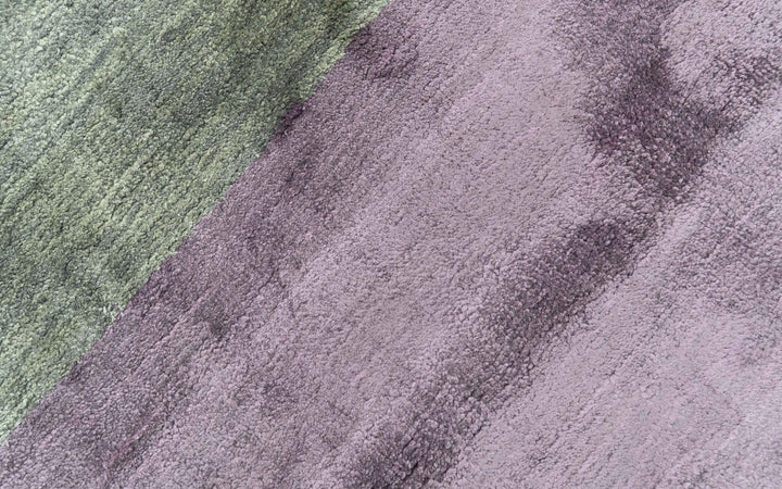 Modern design Ivory, Green and Blue 2x5 Hand Knotted Wool Area Rug - The Rug Decor