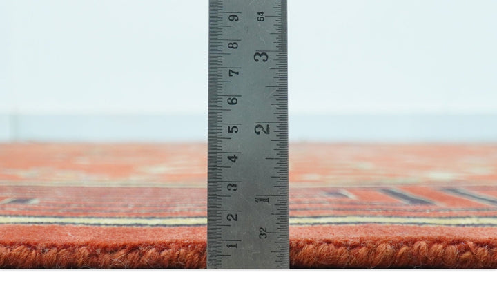 Modern Floral Orange 8x10 Hand Knotted wool Area Rug - The Rug Decor