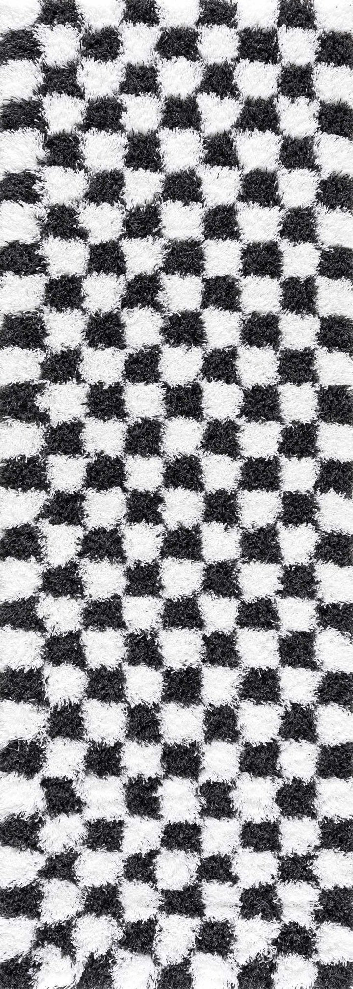 Modern geometric Black and White Checkboard style Plush pile Area Rug - The Rug Decor