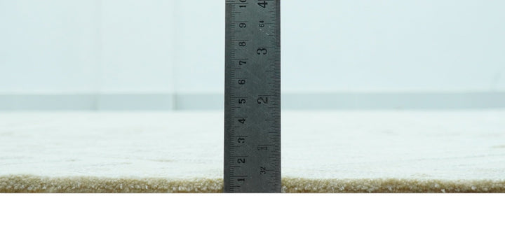 Modern Geometric Pattern Ivory And Beige Hand Knotted 9x12 Area Rug - The Rug Decor