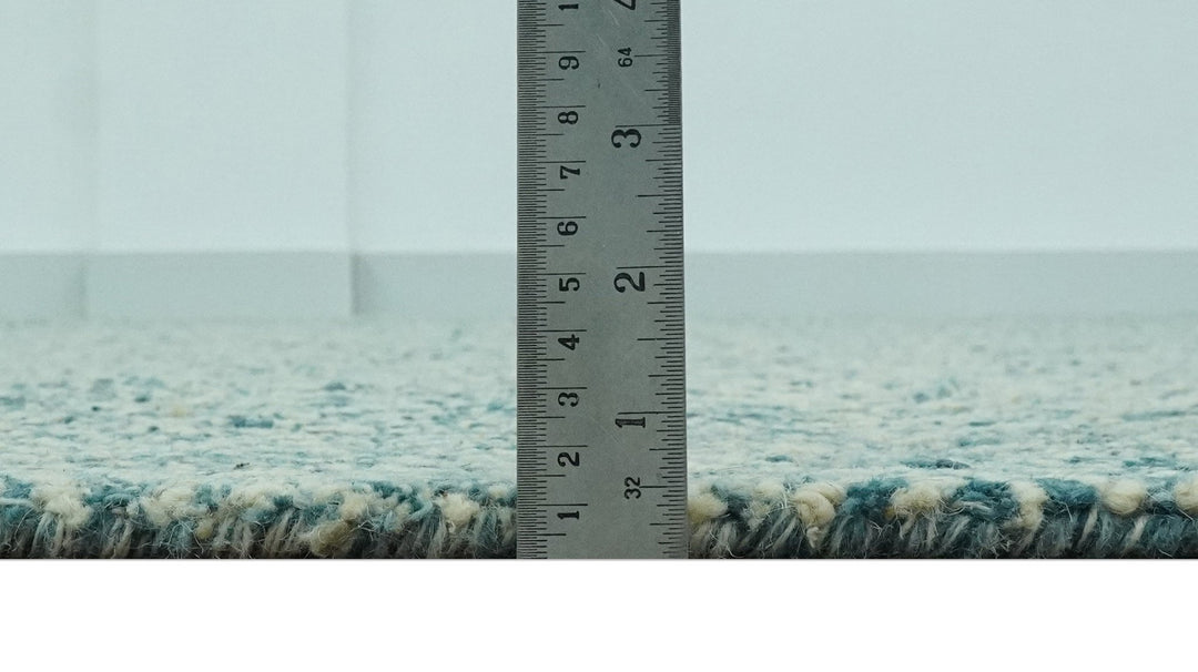 Modern Geometrical 8x10 Teal and Ivory Hand Tufted wool area rug - The Rug Decor