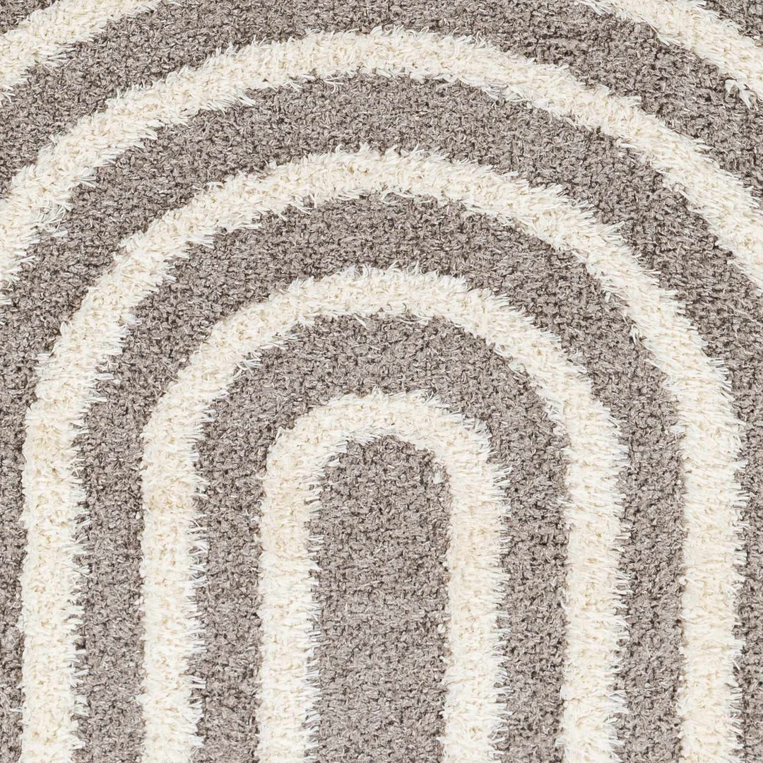 Modern Geometrical Gray and Ivory Plush Pile area rug - The Rug Decor