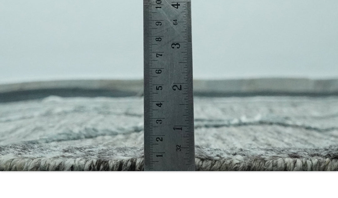 Modern Geometrical Hand carved Texture Gray, Ivory and Charcoal Hand Knotted 5x8 wool Area Rug - The Rug Decor