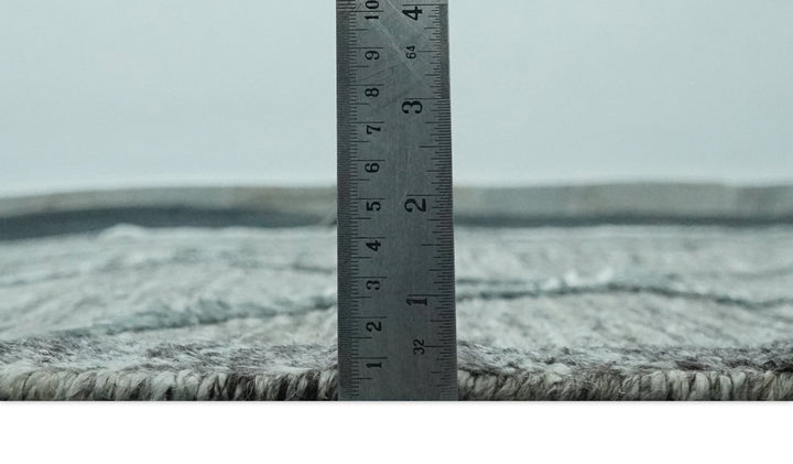 Modern Geometrical Hand carved Texture Gray, Ivory and Charcoal Hand Knotted 5x8 wool Area Rug - The Rug Decor