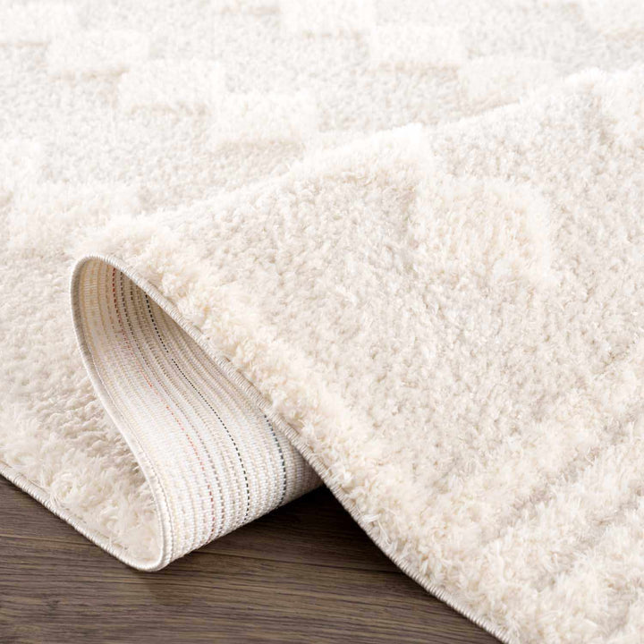 Modern Geometrical Ivory Stripes design Plush Pile area rug - The Rug Decor