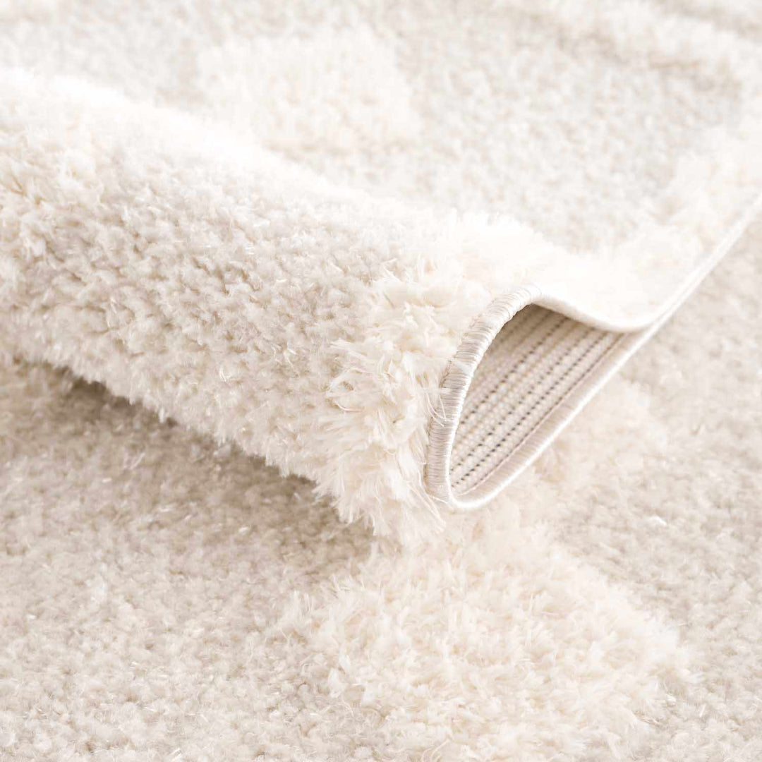 Modern Geometrical Ivory Stripes design Plush Pile area rug - The Rug Decor