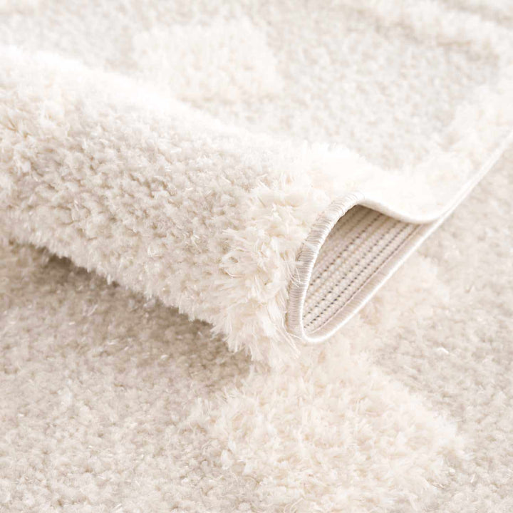 Modern Geometrical Ivory Stripes design Plush Pile area rug - The Rug Decor