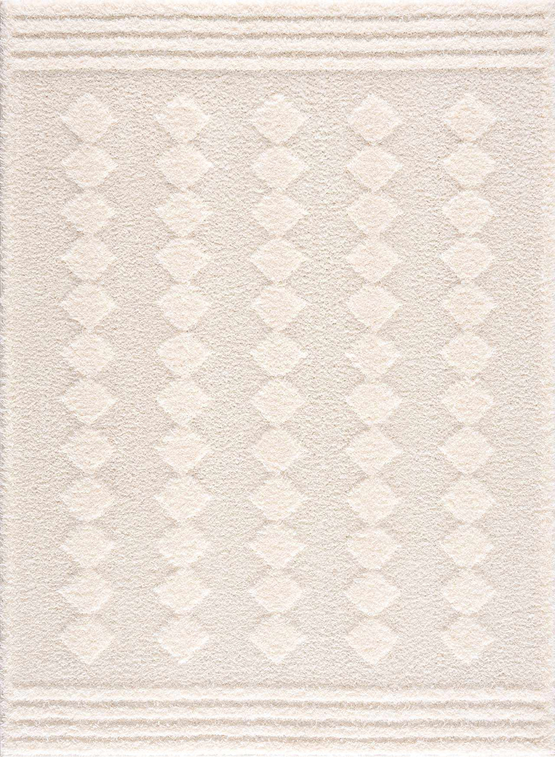 Modern Geometrical Ivory Stripes design Plush Pile area rug - The Rug Decor