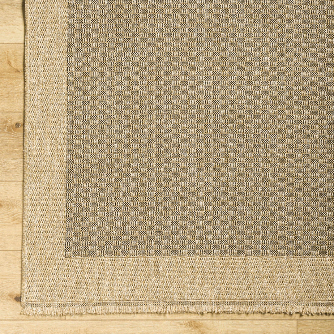 Modern Geometrical Texture Camel and Black Indoor & Outdoor Safe Area Rug - The Rug Decor