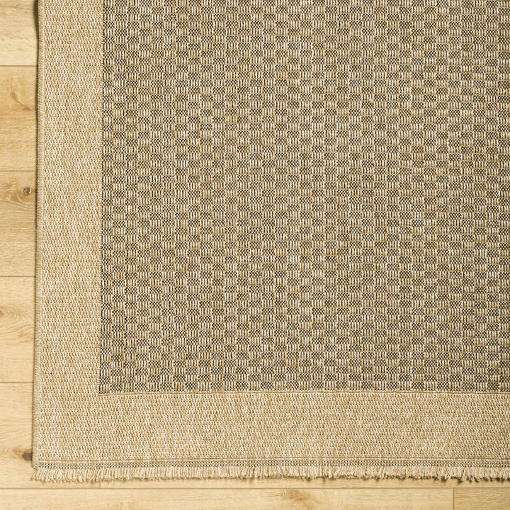 Modern Geometrical Texture Camel and Black Indoor & Outdoor Safe Area Rug - The Rug Decor