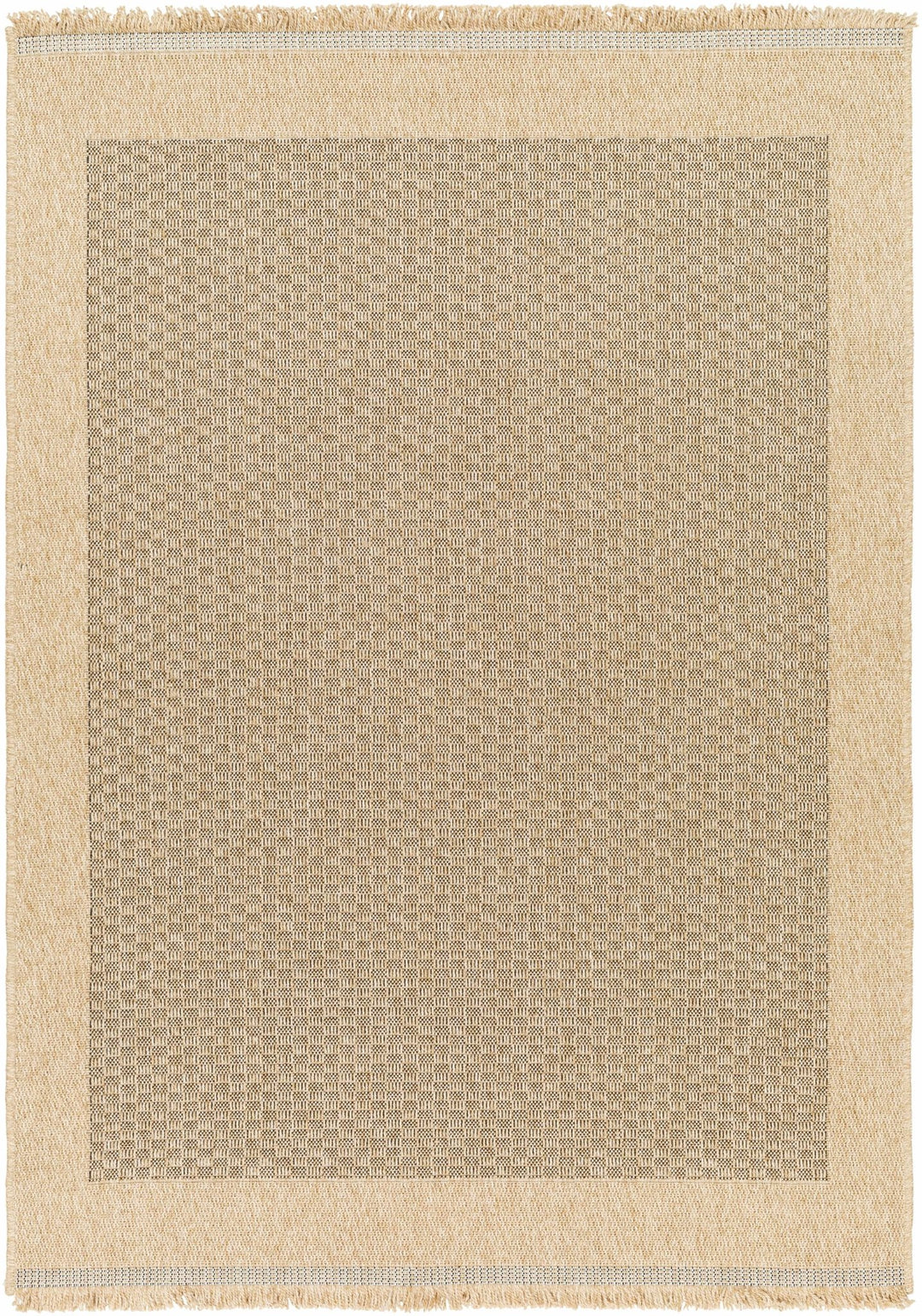 Modern Geometrical Texture Camel and Black Indoor & Outdoor Safe Area Rug - The Rug Decor