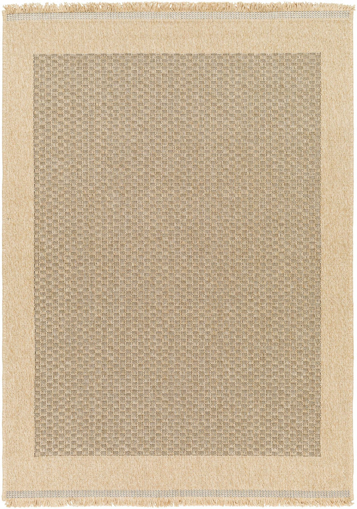 Modern Geometrical Texture Camel and Black Indoor & Outdoor Safe Area Rug - The Rug Decor