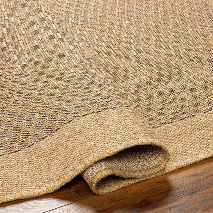 Modern Geometrical Texture Camel and Black Indoor & Outdoor Safe Area Rug - The Rug Decor