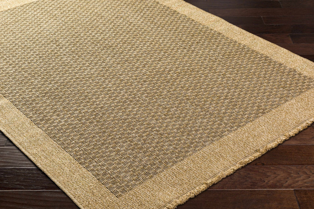 Modern Geometrical Texture Camel and Black Indoor & Outdoor Safe Area Rug - The Rug Decor