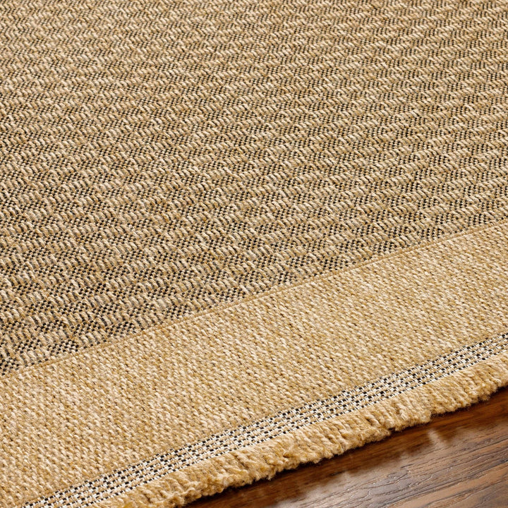 Modern Geometrical Texture Camel and Black Indoor & Outdoor Safe Area Rug - The Rug Decor