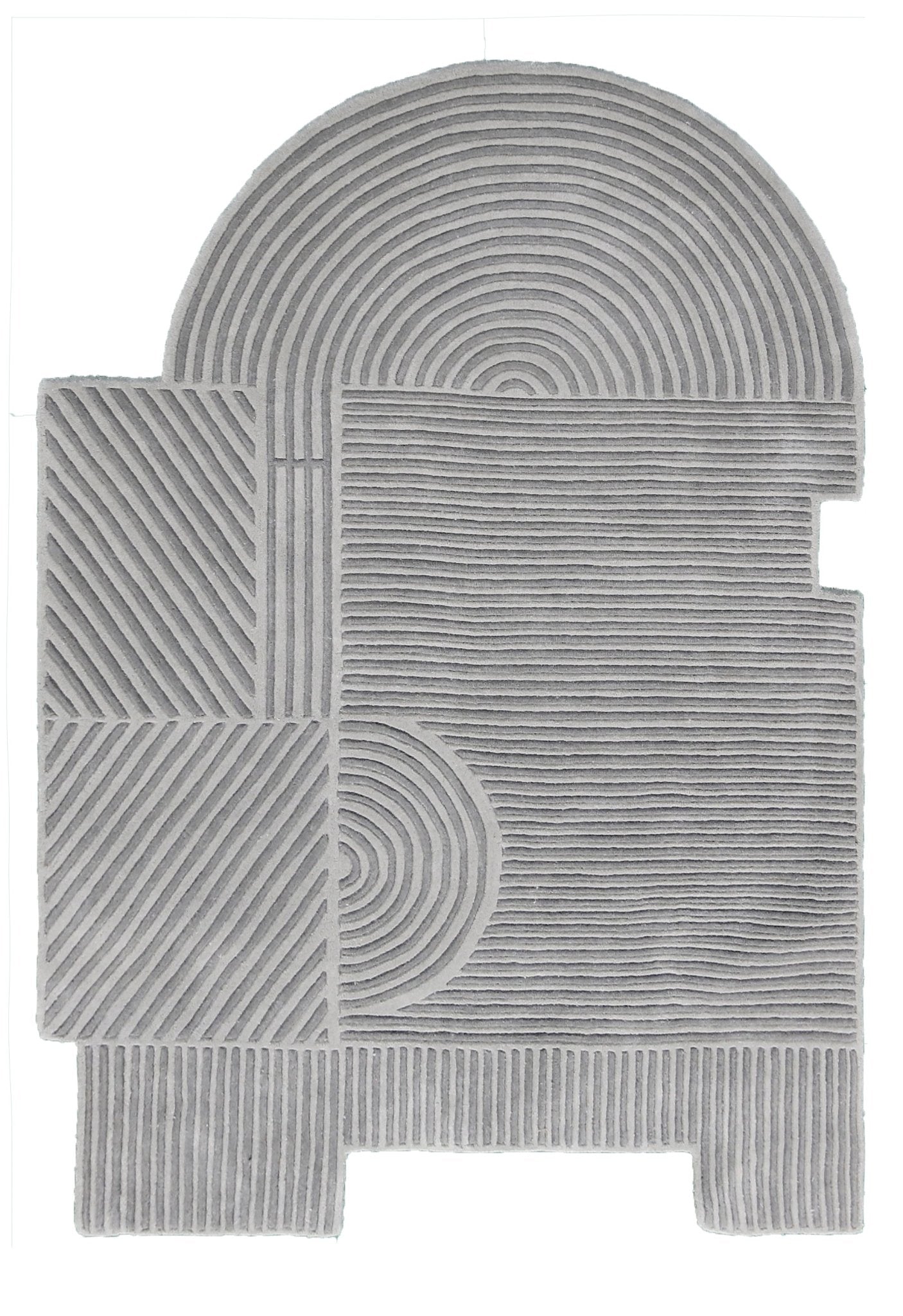 Modern Grey Lines Hand Tufted 5x7 Wool Area Rug – The Rug Decor