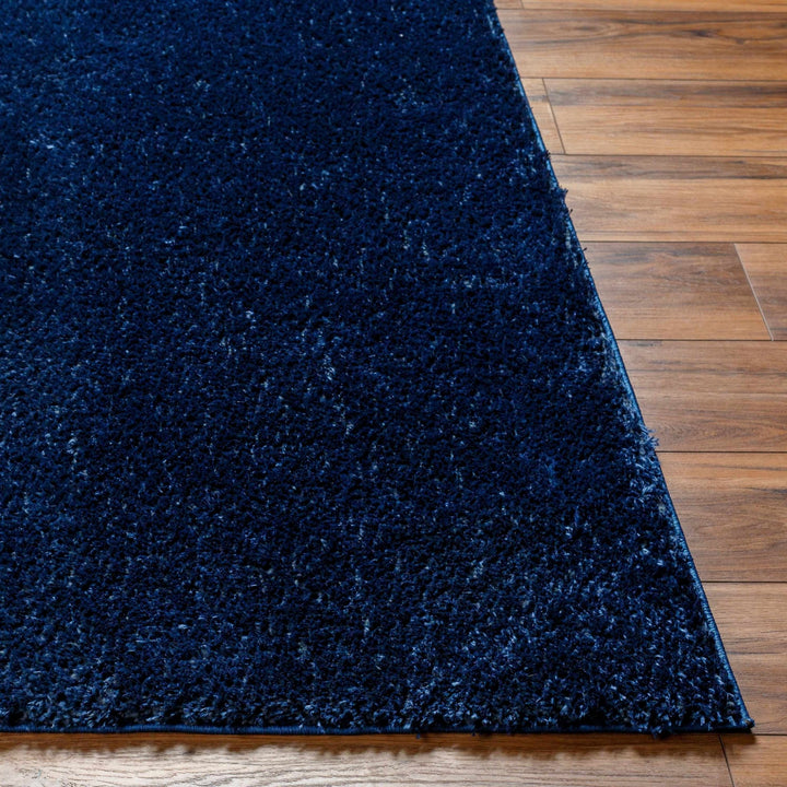 Modern Solid Blue Plush Pile Moroccan Area Rug - The Rug Decor