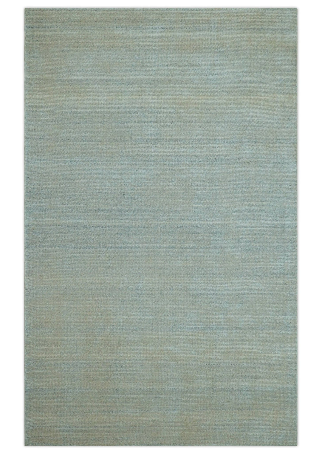 Modern Solid Design Green And Blue 5x8 Hand Knotted Wool Area Rug - The Rug Decor