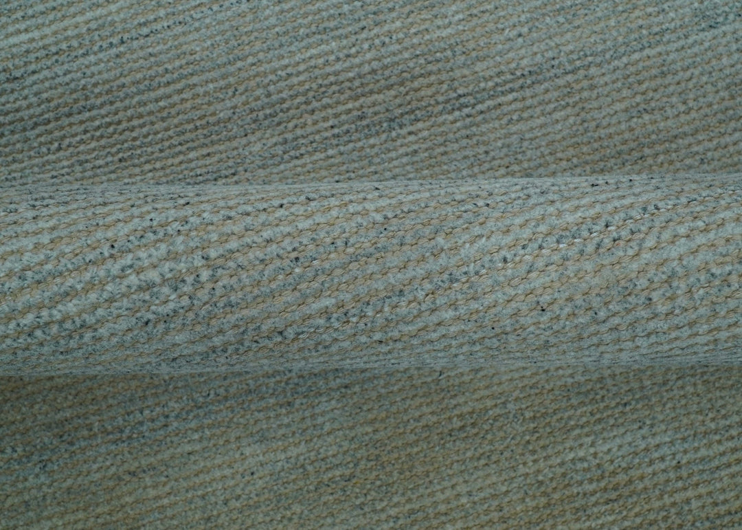 Modern Solid Design Green And Blue 5x8 Hand Knotted Wool Area Rug - The Rug Decor