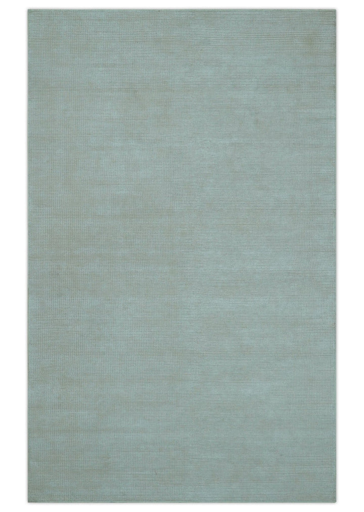 Modern Solid Design Ivory 5x8 Hand Woven Wool Area Rug - The Rug Decor
