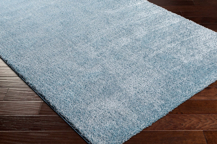 Modern Solid Light Blue Plush Pile Area Rug - The Rug Decor