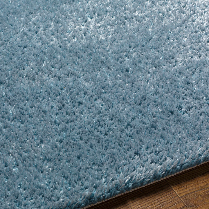 Modern Solid Light Blue Plush Pile Area Rug - The Rug Decor