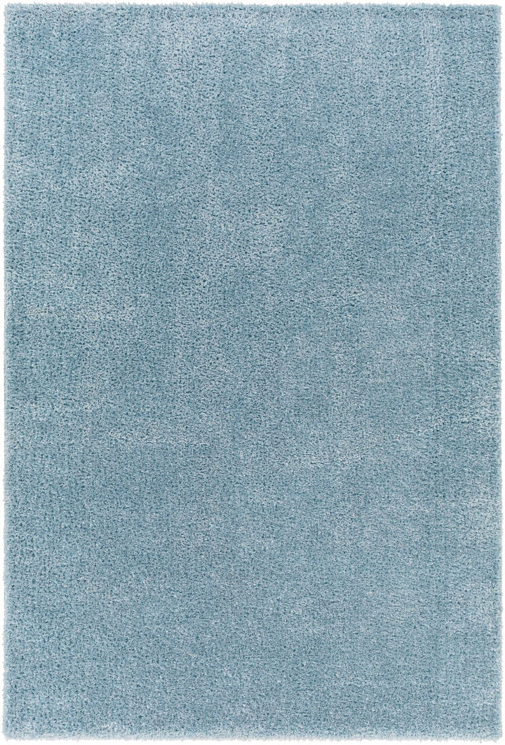 Modern Solid Light Blue Plush Pile Area Rug - The Rug Decor
