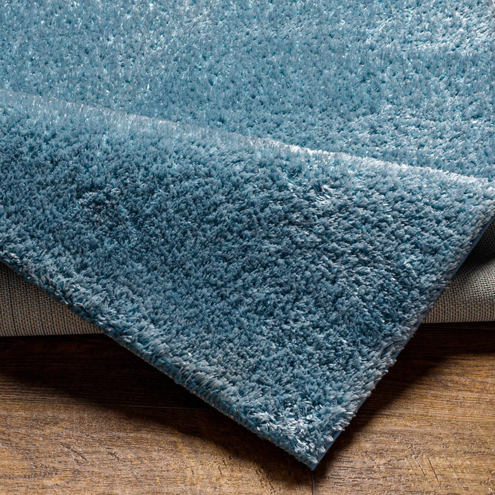 Modern Solid Light Blue Plush Pile Area Rug - The Rug Decor