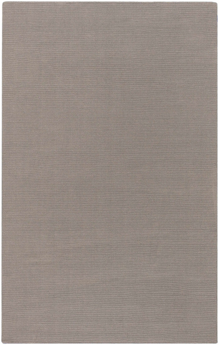 Modern Solid Taupe Stripes Texture Hand - loom Multi Size Wool Area Rug - The Rug Decor