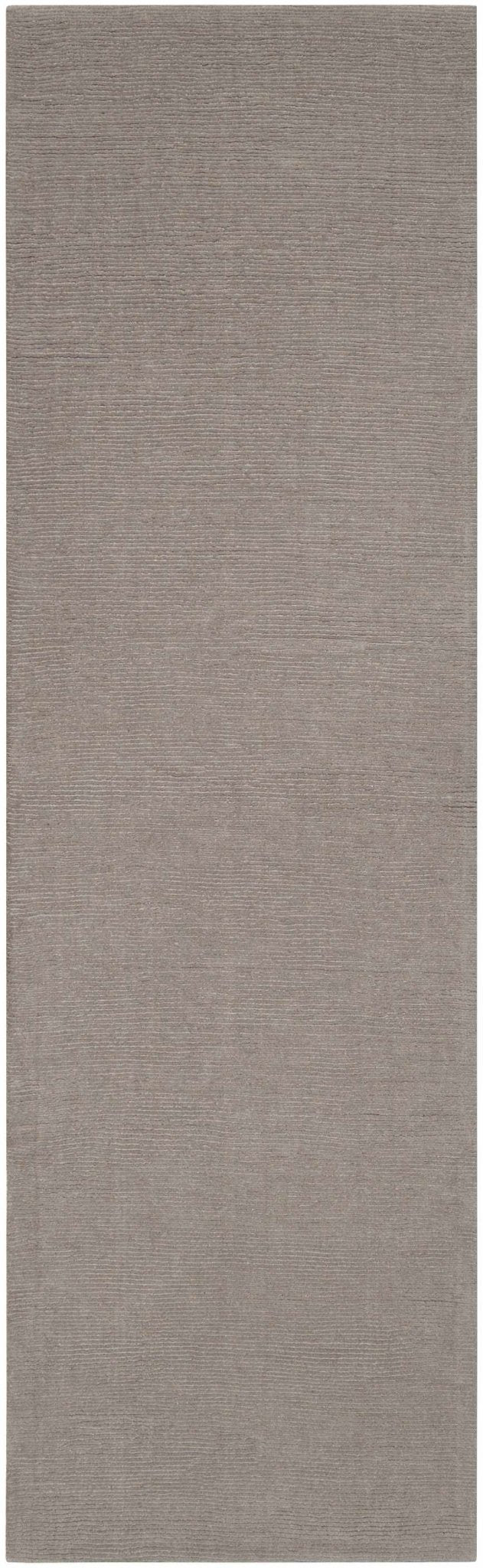 Modern Solid Taupe Stripes Texture Hand - loom Multi Size Wool Area Rug - The Rug Decor