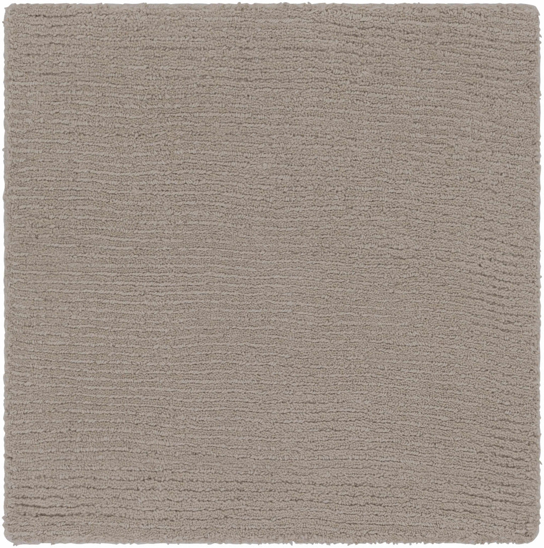 Modern Solid Taupe Stripes Texture Hand - loom Multi Size Wool Area Rug - The Rug Decor