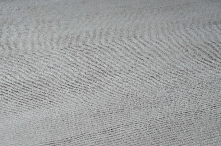 Modern Solid Taupe Stripes Texture Hand - loom Multi Size Wool Area Rug - The Rug Decor