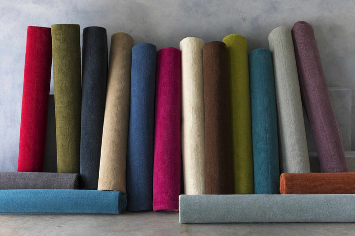 Modern Solid Taupe Stripes Texture Hand - loom Multi Size Wool Area Rug - The Rug Decor