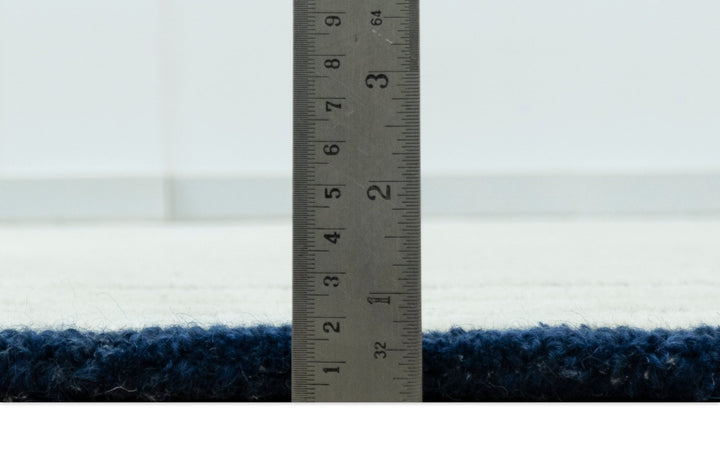 Modern Stripes Design Beige And Blue Hand Tufted Custom Made Wool Area Rug - The Rug Decor