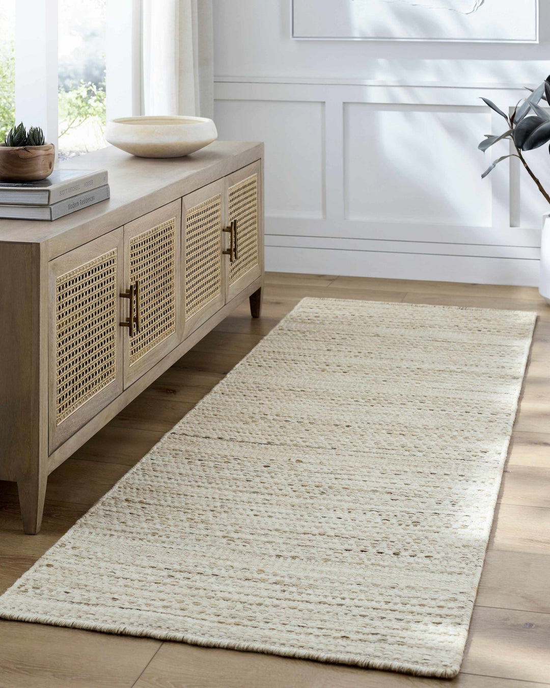 Moshe Beige And Brown Hand Woven Wool Area Rug - The Rug Decor