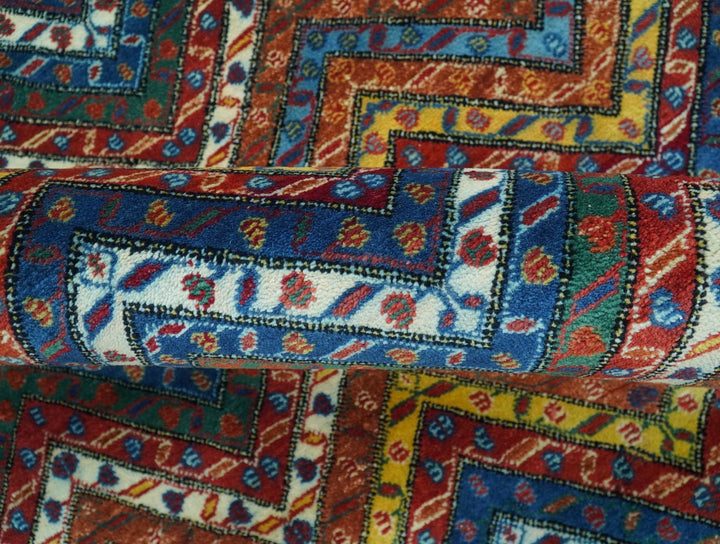 Multicolor Modern Chevron Design 7x10 Hand Knotted wool Area Rug - The Rug Decor