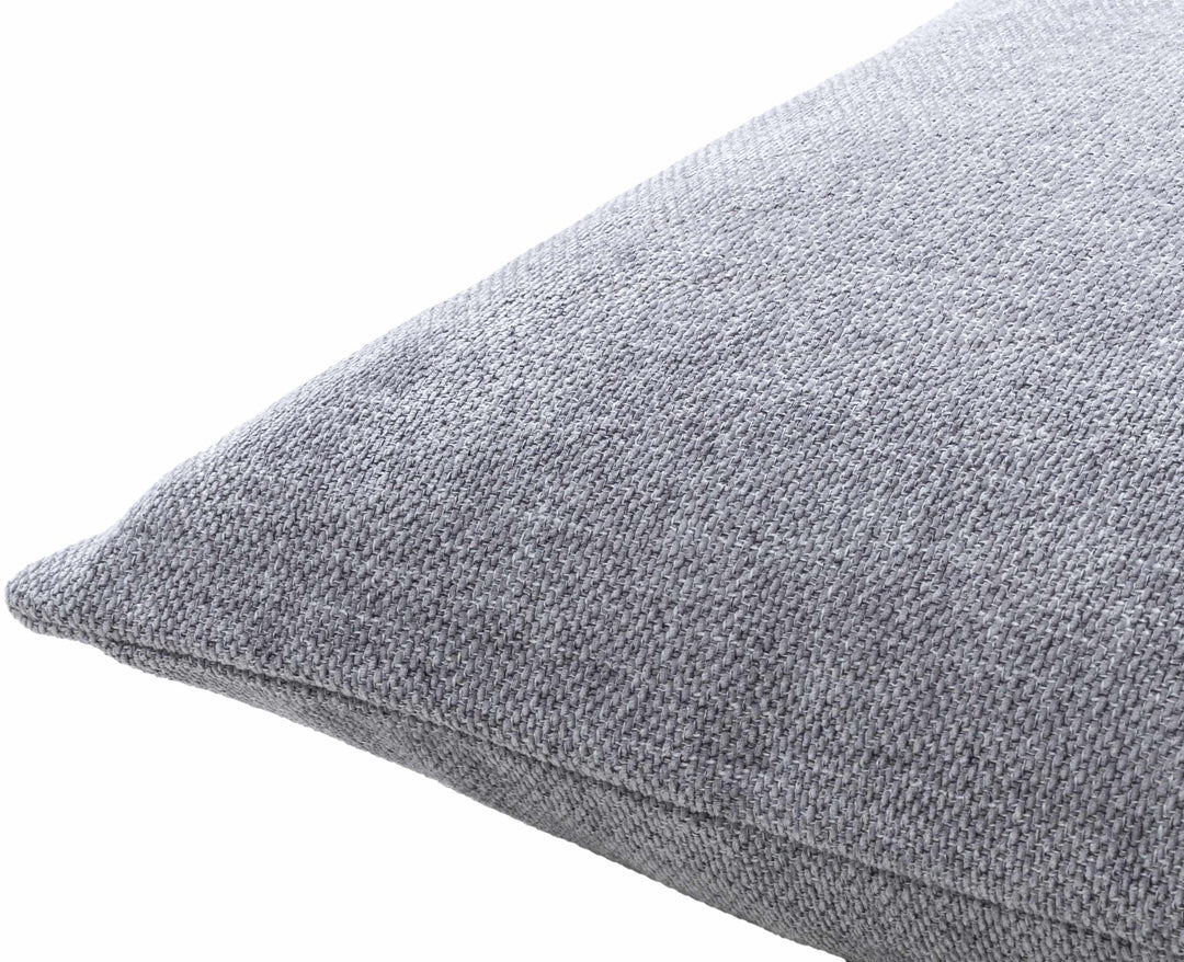 Natural Linen look Contemporary Silver Textured Square Throw Pillow - The Rug Decor