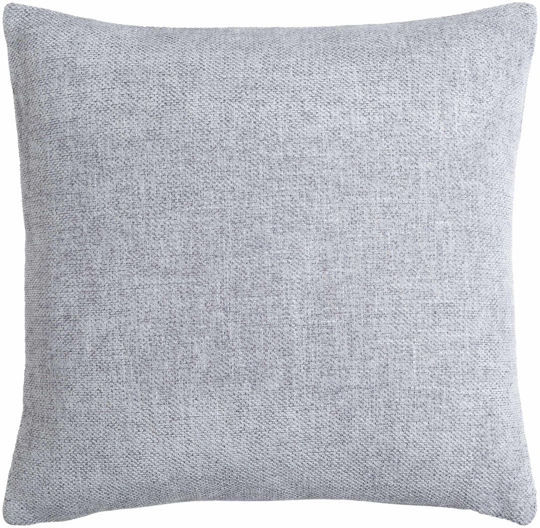 Natural Linen look Contemporary Silver Textured Square Throw Pillow - The Rug Decor