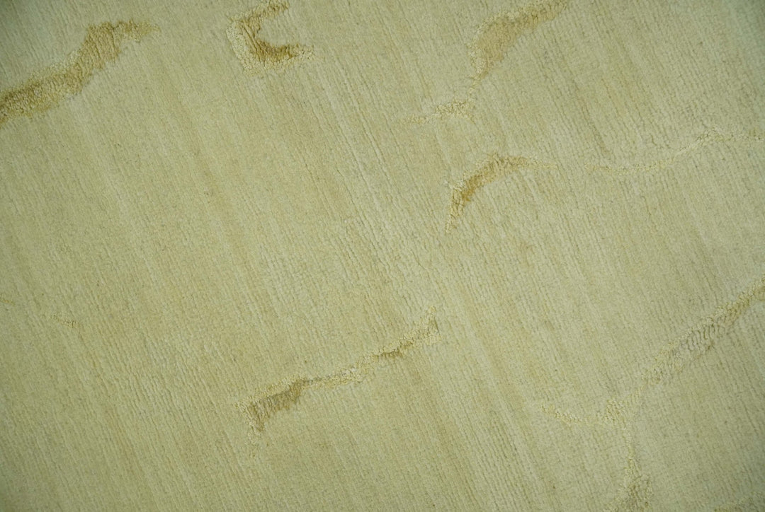 Olive and Gold Modern Abstract Design Hand loom 6x9 wool and Art silk Area Rug - The Rug Decor