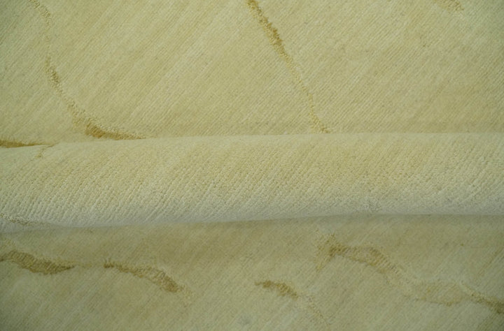 Olive and Gold Modern Abstract Design Hand loom 6x9 wool and Art silk Area Rug - The Rug Decor