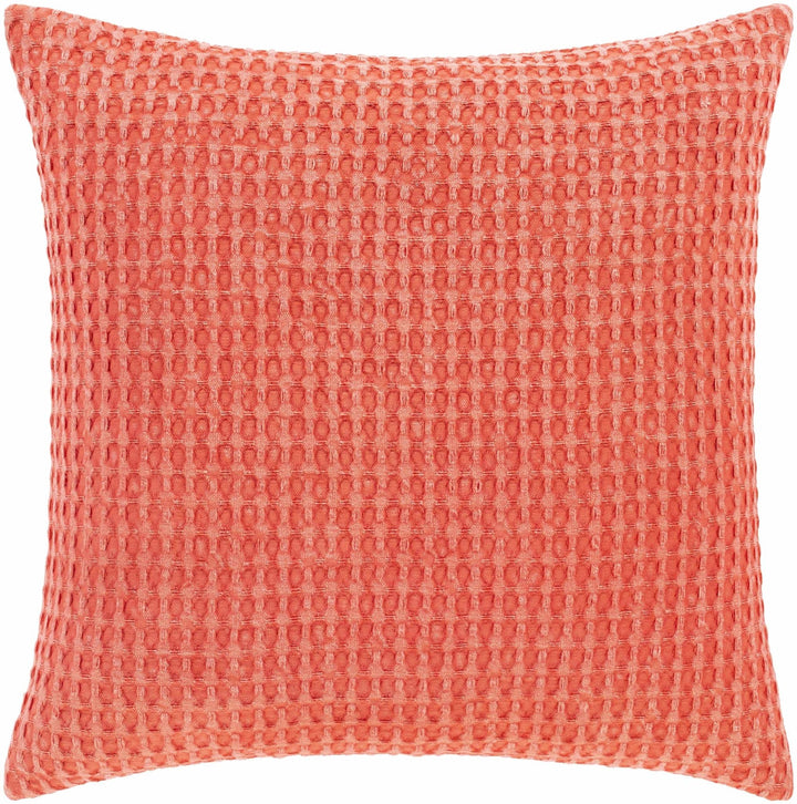 Peach Modern Textured Cotton Square Throw Pillow - The Rug Decor